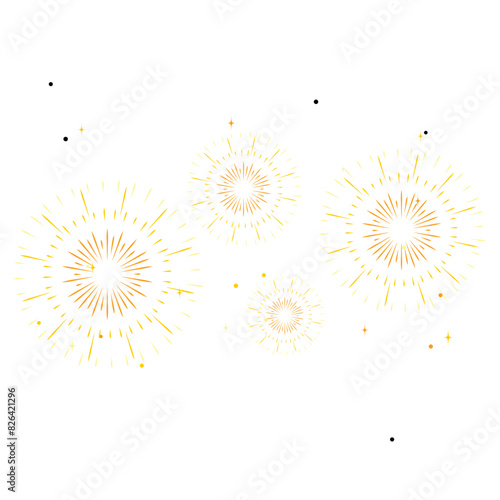 Decorated with fireworks and sparkling stars. Indian festival decoration