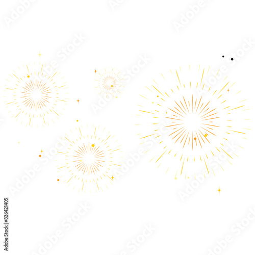 Decorated with fireworks and sparkling stars. Indian festival decoration