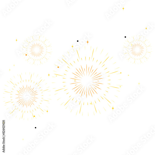 Decorated with fireworks and sparkling stars. Indian festival decoration