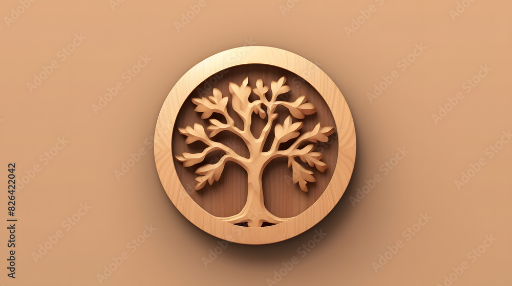 Tree icon wood 3d Tree icon wood 3d