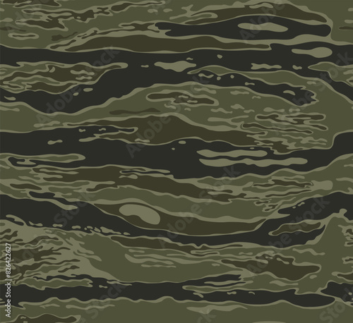 
army camouflage forest pattern, vector seamless background, khaki texture