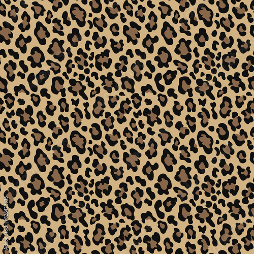 leopard skin texture background  vector seamless pattern  animal print