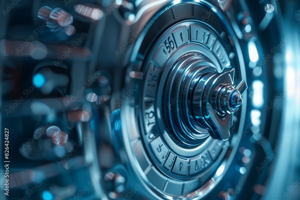 Hightech digital lock, closeup, focusing on modern security technology, advanced tone, Monochromatic Color Scheme Hightech digital lock, closeup, focusing on modern security technology, advanced tone, Monochromatic Color Scheme