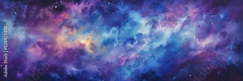 Cosmic Cloudscape  Space Background With Nebula. Abstract Astral Digital Artwork