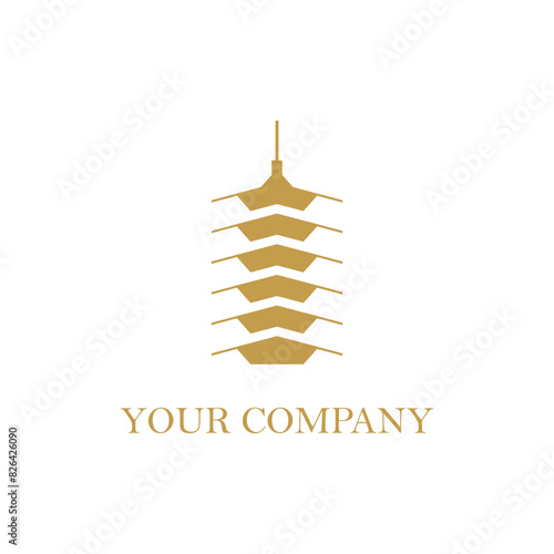 multi-storey building flat icon logo design