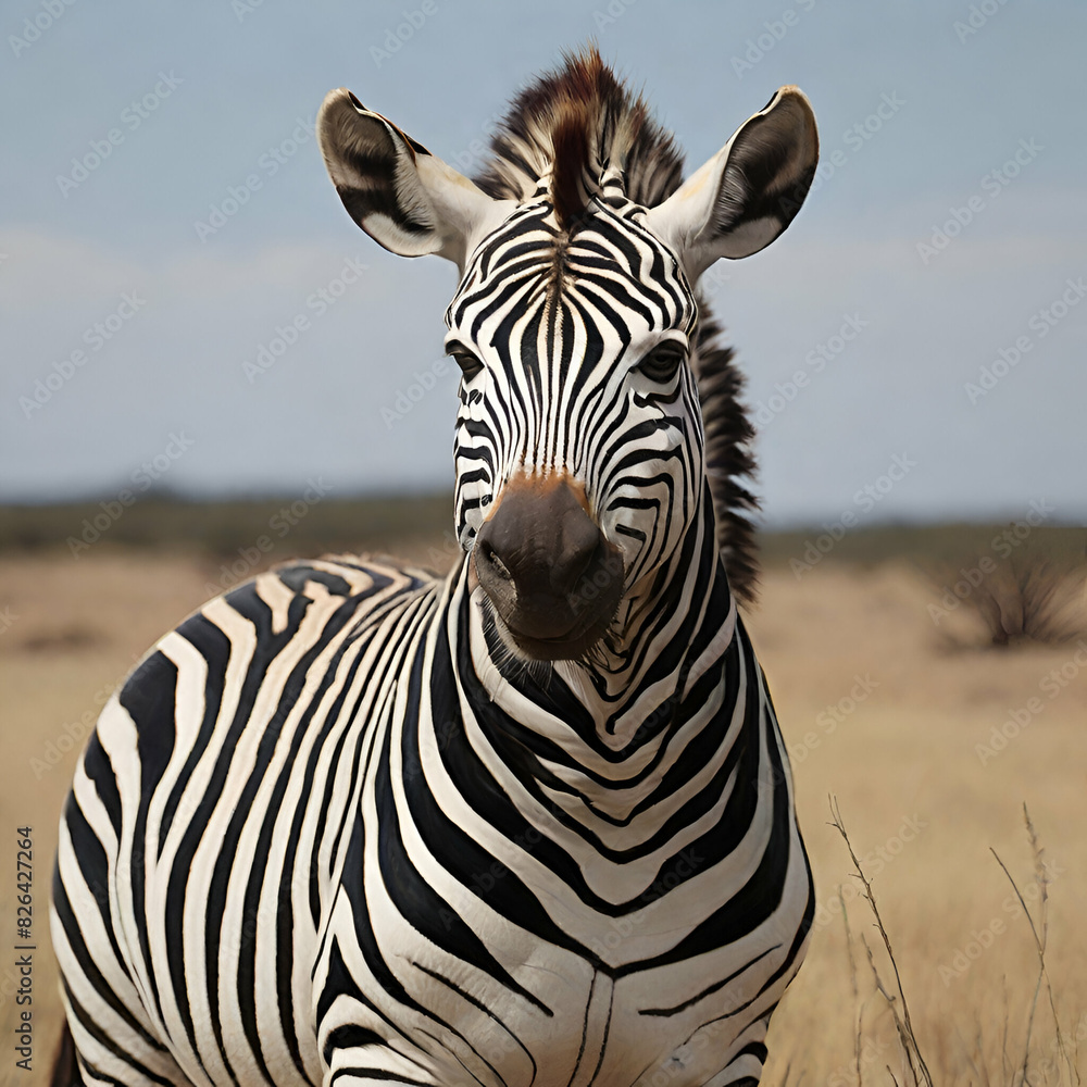 Naklejka premium zebra in zoo