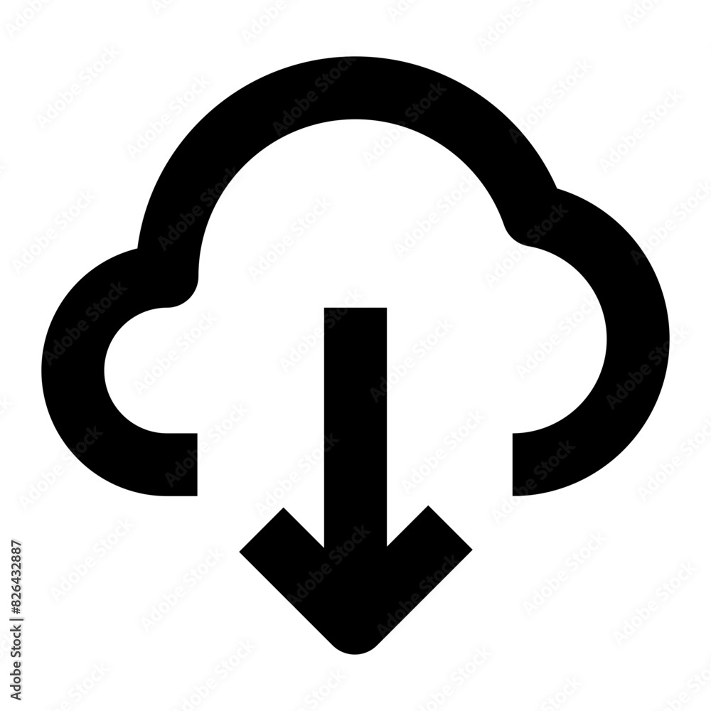 cloud download line icon for user interface cloud download line icon for user interface