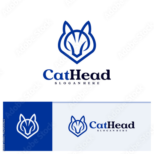 Cat logo vector template  Creative Cat head logo design concepts