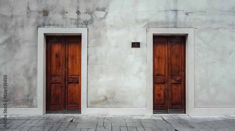 Fototapeta premium Two doors, imagine the image showing the alternative perspective