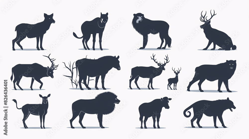 Vector silhouette set of people in various poses on a white background Vector silhouette set of people in various poses on a white background