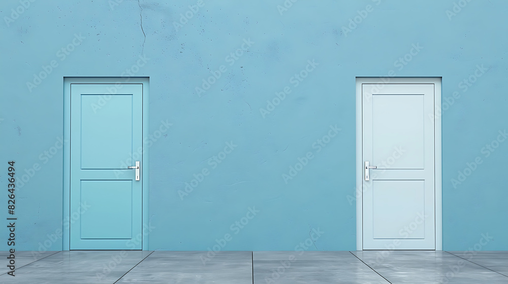 Two doors, imagine the image showing the alternative perspective Two doors, imagine the image showing the alternative perspective