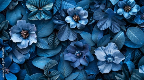 Moody, dark blue toned floral arrangement ideal for elegant backgrounds
