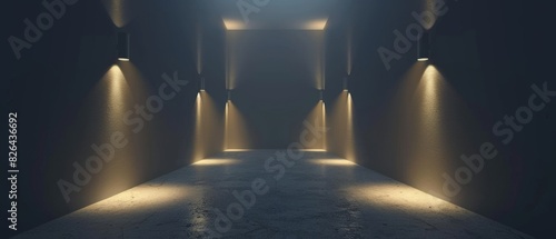 Wallpaper Mural A dark hallway with a few lights on Torontodigital.ca