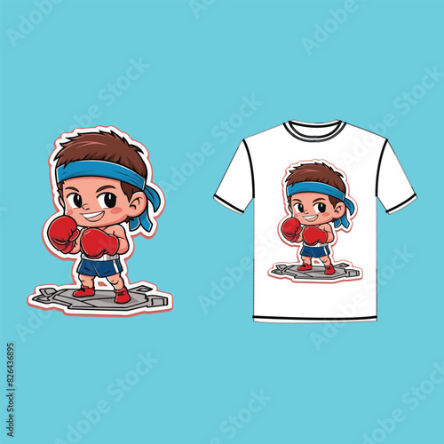 child boxer t-shirt design