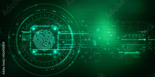 2d Illustration Fingerprint Scanning Technology Concept  