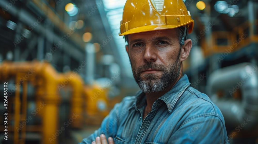 Industrial Engineers in Hard Hats.Work at the Heavy Industry Manufacturing Factory.industrial worker indoors in factory. man worker Industrial Engineers in Hard Hats.Work at the Heavy Industry Manufacturing Factory.industrial worker indoors in factory. man worker