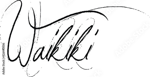 Elegant waikiki handwritten script text illustration