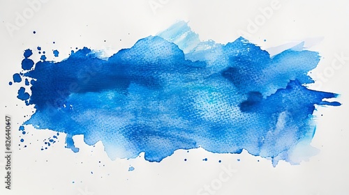 Blue watercolor stain on white paper.