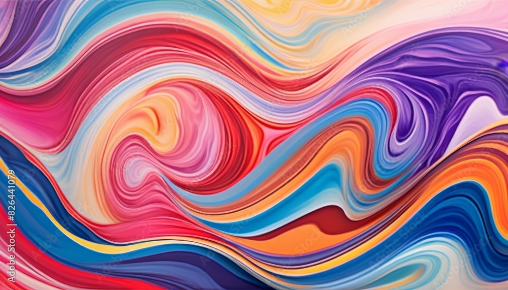 Fototapeta premium Fluid art texture resembling a colorful liquid marble, with flowing patterns in vibrant blues, pinks, and purples.. AI Generation
