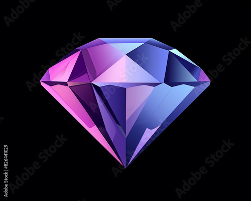 Colorful geometric diamond on black background. © connel_design