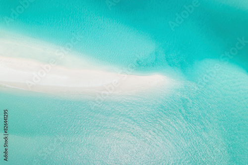 Aerial view of Whitehaven Beach sand bar, Whitsundays Islands, Australia. photo