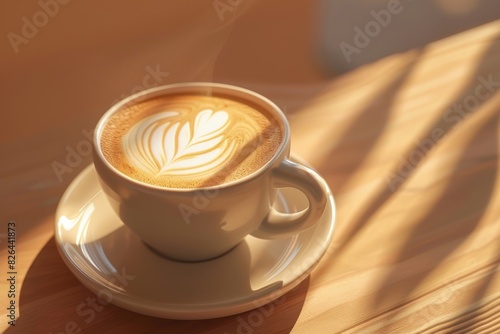Transparent background latte cup, ultra-sharp image