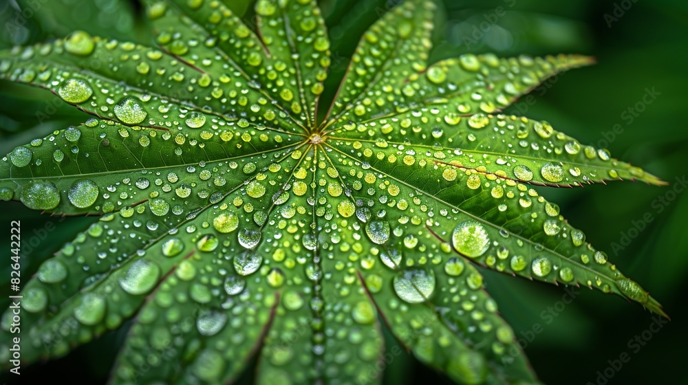A close-up of water droplets on a leaf, arranged in a symmetrical, geometric pattern, capturing the essence of natural beauty with a modern twist. A close-up of water droplets on a leaf, arranged in a symmetrical, geometric pattern, capturing the essence of natural beauty with a modern twist.