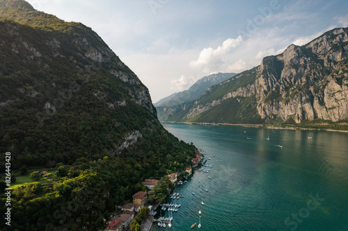 Aerial view of Lake Como, Valmadrera, Italy. photo