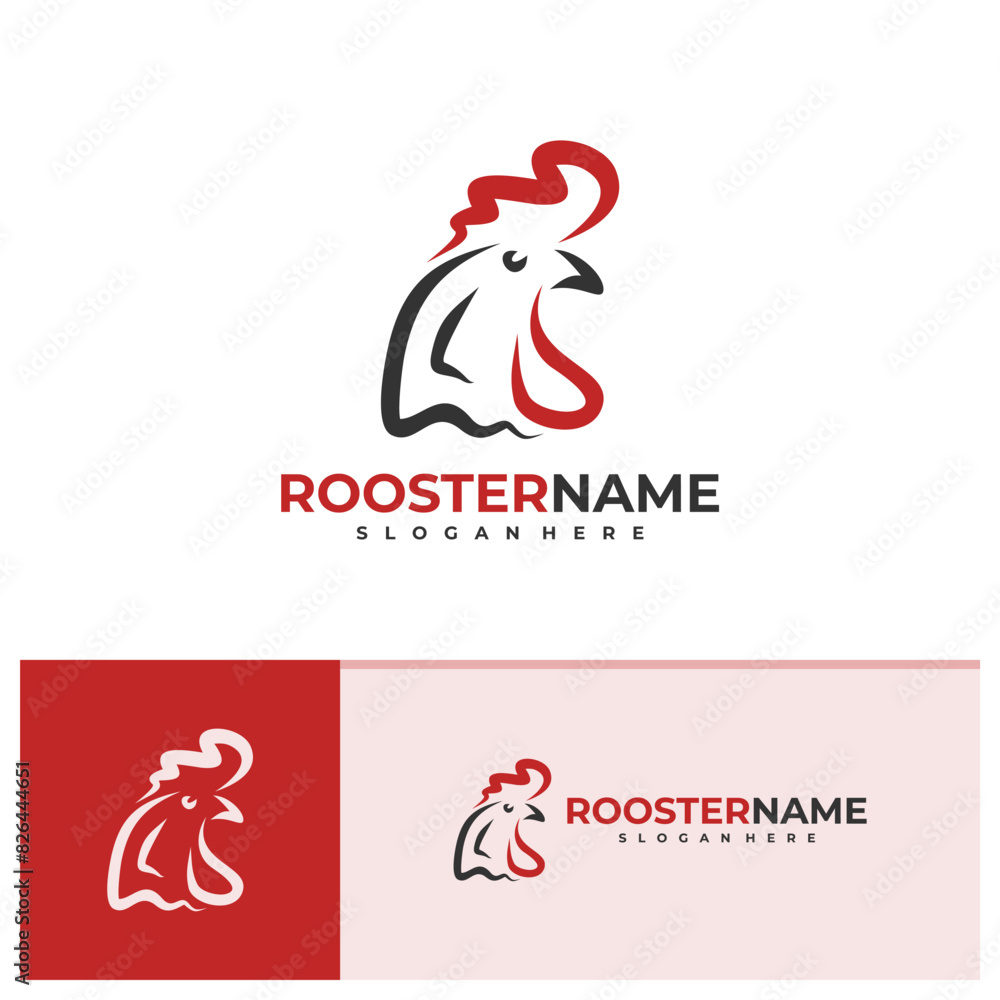 Fototapeta premium Rooster logo vector template, Creative Rooster head logo design concepts