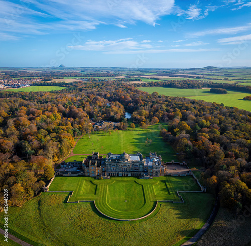 Aerial view of Gosford Estate, Longniddry, East Lothian, Great Britain. photo