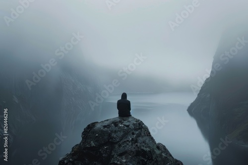 Exploring solitude: a deep dive into the emotional world of being by oneself, reflecting on loneliness, isolation, and personal introspection in powerful, defining instances photo