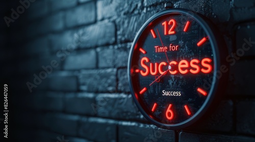 A clock displaying the words Time for Success to symbolize the importance of timing and seizing opportunities for achievement