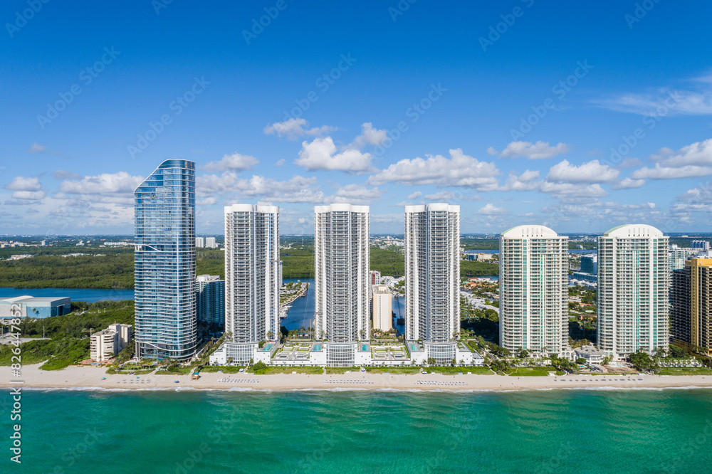 Aerial view of Sunny Isles Beach, Florida, United States. Aerial view of Sunny Isles Beach, Florida, United States.