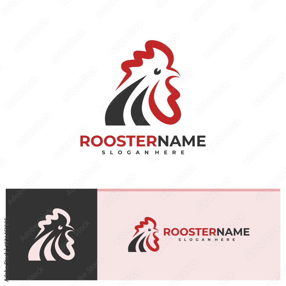 Fototapeta premium Rooster logo vector template, Creative Rooster head logo design concepts