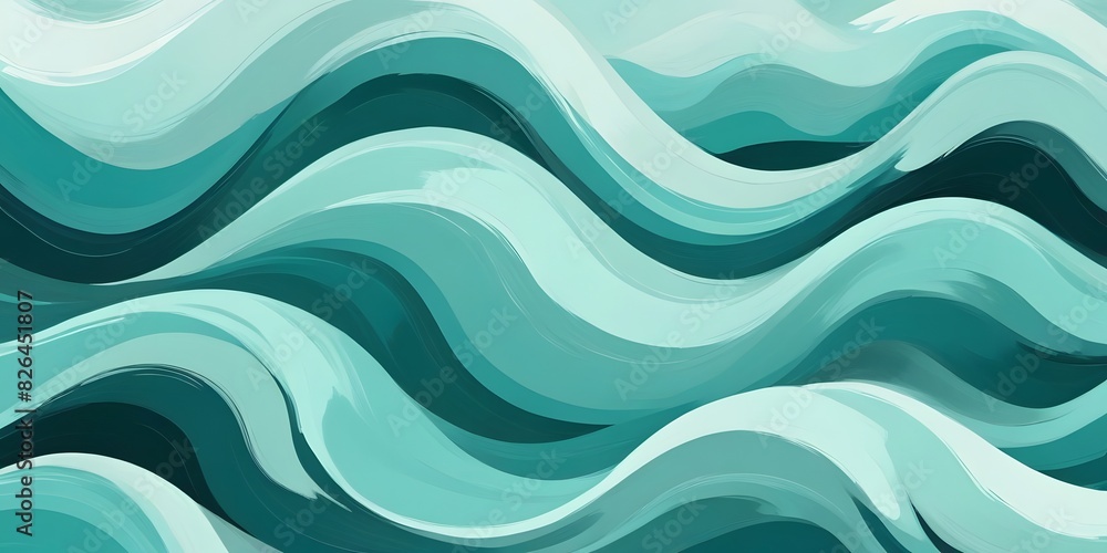 Fototapeta premium Beautiful original wide format abstract background image in blue and teal tones for design or creative work