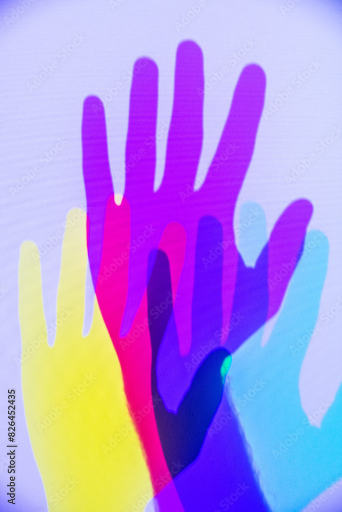 Obraz premium Handschatten in Basisfarben