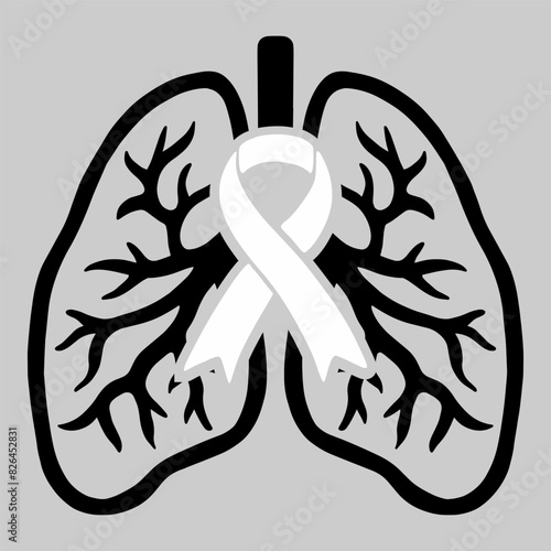 Lettering lung cancer vector EPS