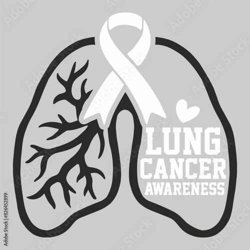 Lettering lung cancer vector EPS