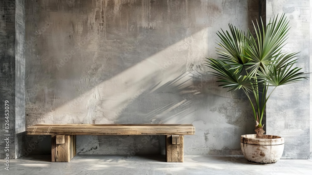 modern loft entryway with rustic wooden bench and concrete walls interior design modern loft entryway with rustic wooden bench and concrete walls interior design