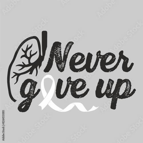 Lettering lung cancer vector EPS