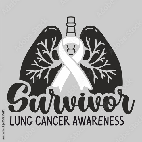 Lettering lung cancer vector EPS