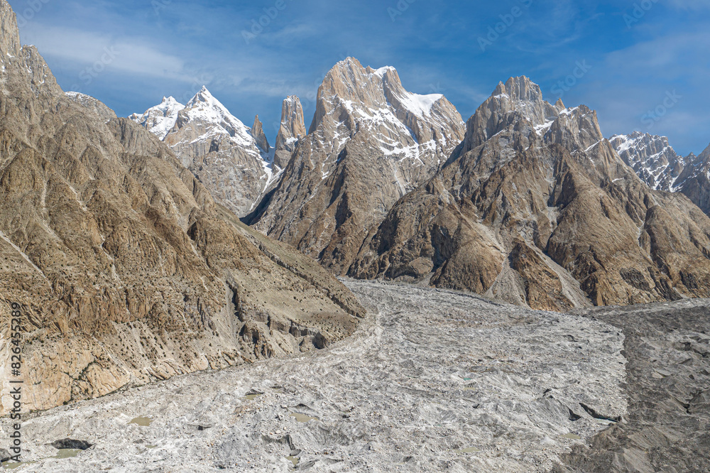 Aerial view of colorful autumn landscape in the alpine peaks of Shigar, Gilgit-Baltistan, Pakistan. Aerial view of colorful autumn landscape in the alpine peaks of Shigar, Gilgit-Baltistan, Pakistan.