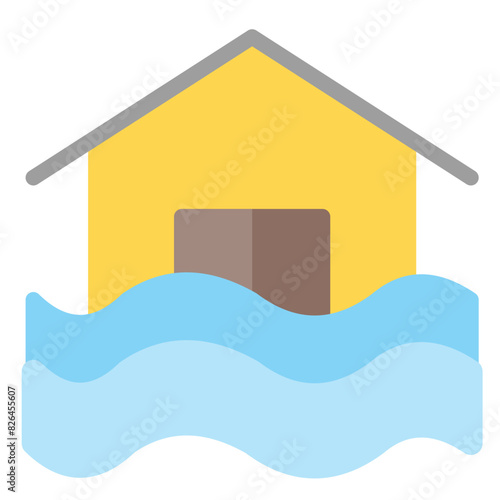 Flood Icon in Flat Style