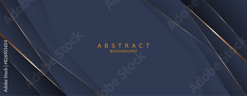 luxury premium blue background and gold lines