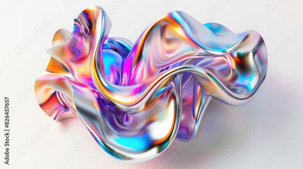 Background with fluid smooth chrome liquid texture waves, motion holographic effect wallpaper or banner Background with fluid smooth chrome liquid texture waves, motion holographic effect wallpaper or banner