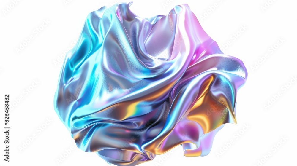 Background with fluid smooth chrome liquid texture wavy shape isolated on white, motion holographic effect Background with fluid smooth chrome liquid texture wavy shape isolated on white, motion holographic effect