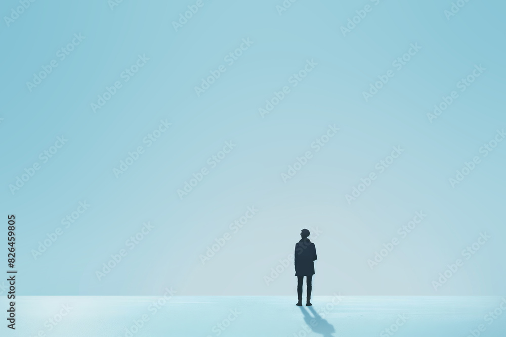 Lonely man facing his ideas. Business illustration. Lonely man facing his ideas. Business illustration.