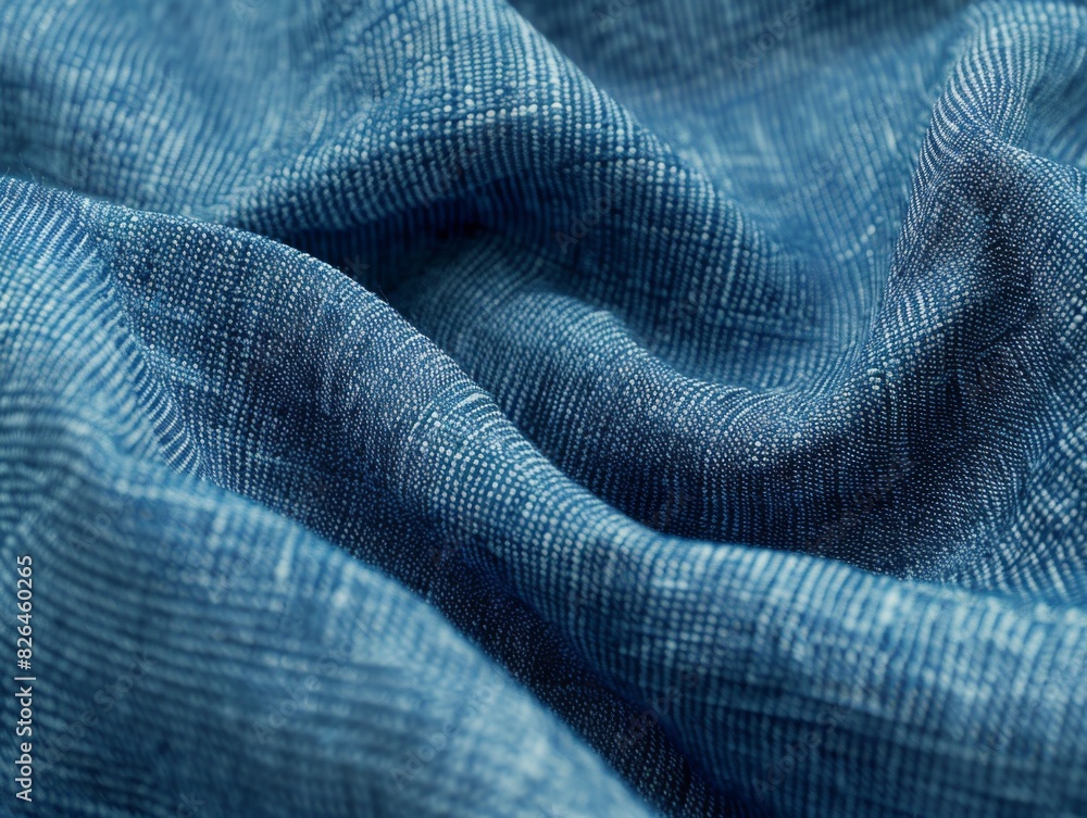 A blue fabric with a wavy pattern A blue fabric with a wavy pattern