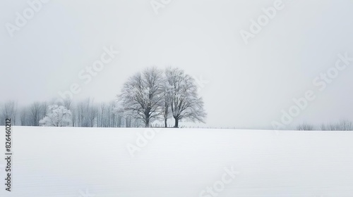 serene winter landscape blanketed in pristine snow tranquil nature scenery minimalist outdoor photography