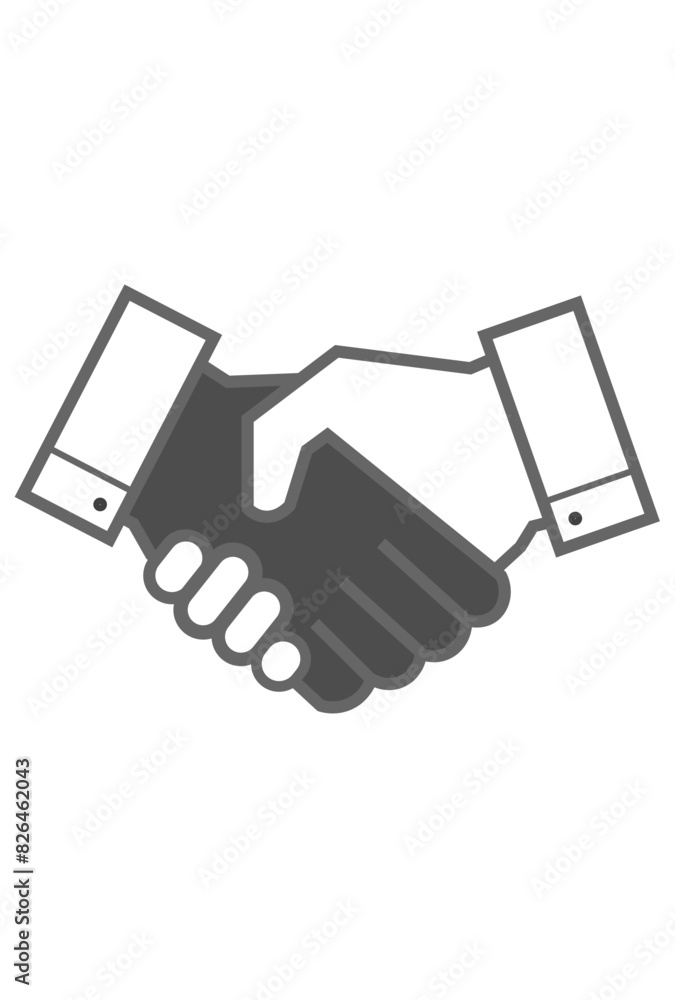 Black and white hand shake, hand shake icon image Black and white hand shake, hand shake icon image